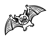 Friendly bat coloring page