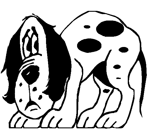 Frightened dog coloring page