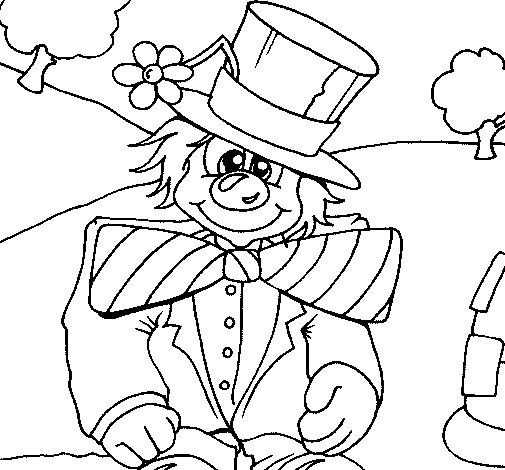 Fun clown coloring page