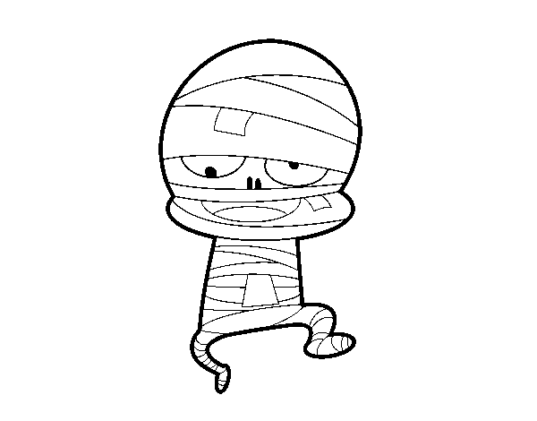 Funny mummy coloring page