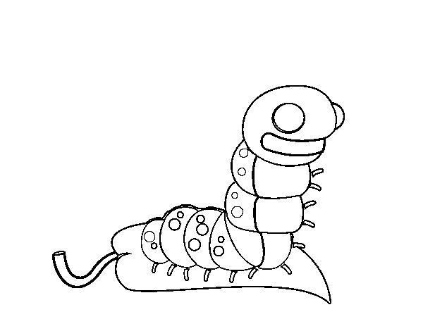 Funny Worm coloring page