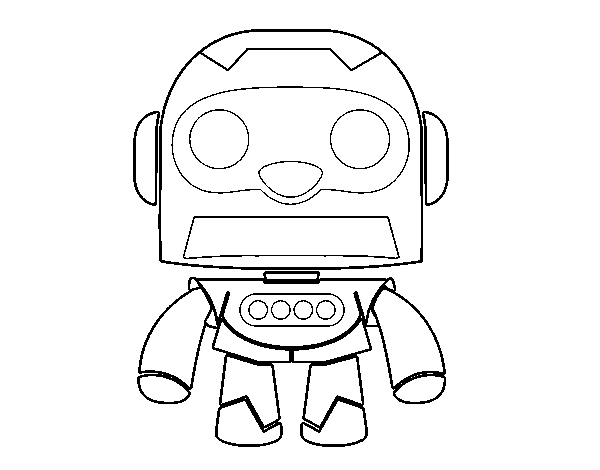 Galactic robot coloring page