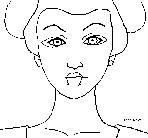 Geisha face coloring page