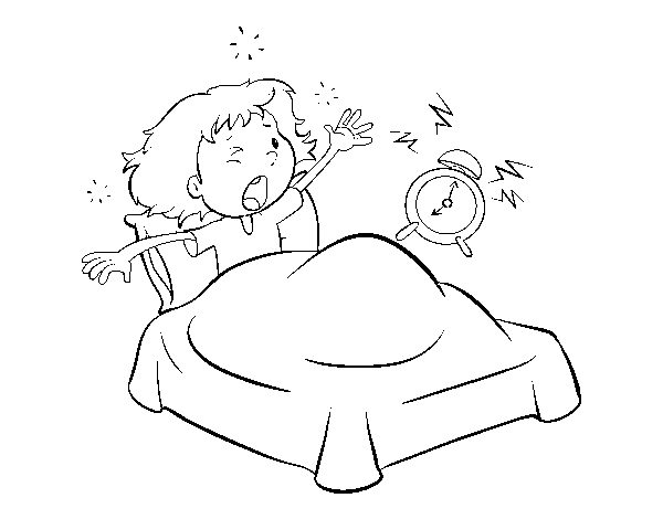 Girl get out of bed coloring page