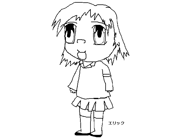 Girl in uniform coloring page