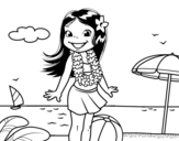Dibujo de Girl on the beach