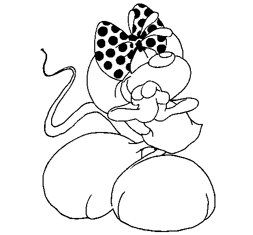 Girl rat with bow coloring page