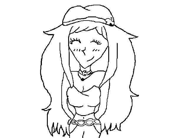 Girl vain coloring page