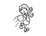 Girl with ball coloring page