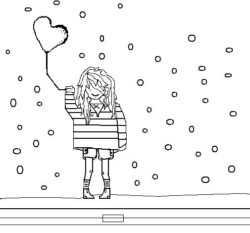 Girl with balloons coloring page