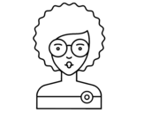 Girl with curly hair coloring page