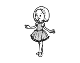 Dibujo de Girl with princess dress