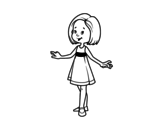 Girl with summer dress coloring page