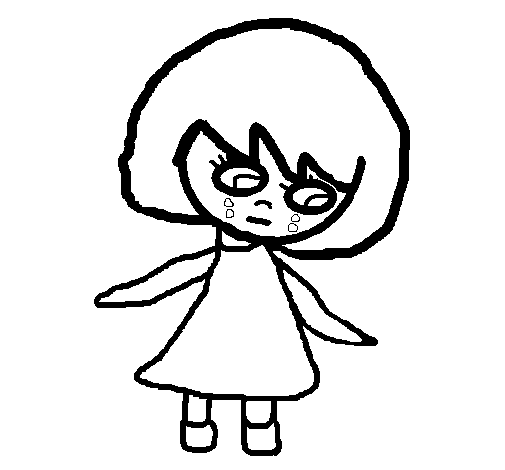Girl with tears coloring page