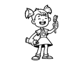 Girl with toothbrush coloring page