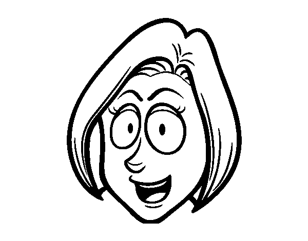 Girl's face coloring page