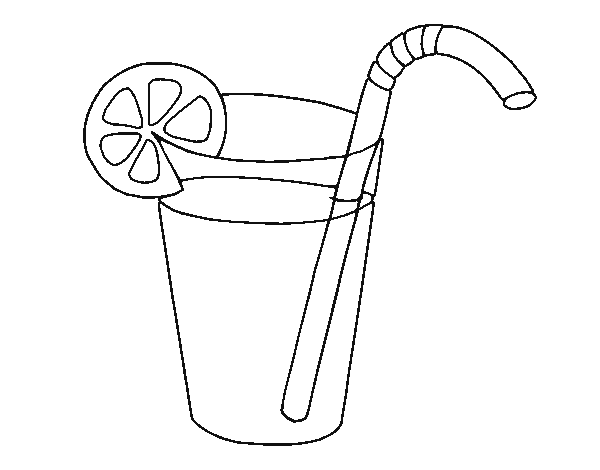 Glass of soda coloring page
