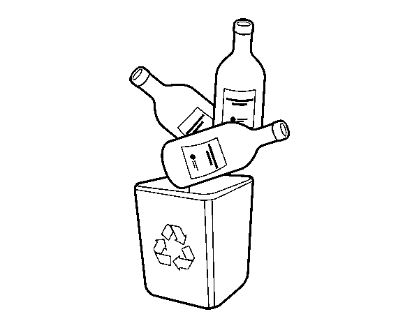 Glass recycling coloring page