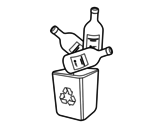 Glass recycling coloring page