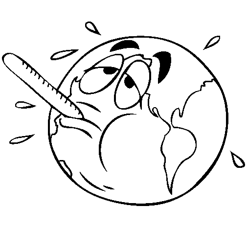 Global warming coloring page