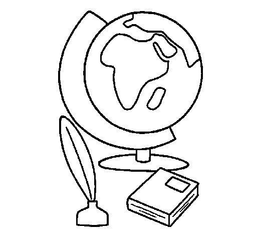 Globe coloring page