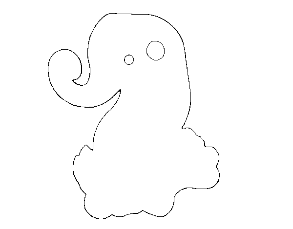 Gloomy ghost coloring page