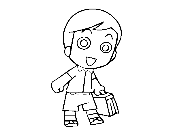 Going to school coloring page