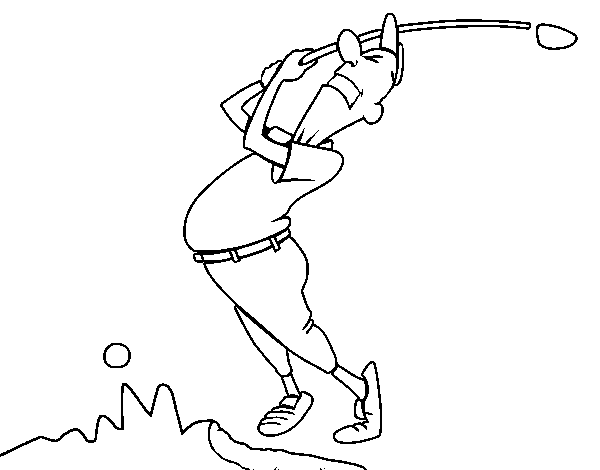 Golfer coloring page