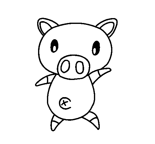 Graffiti the pig coloring page