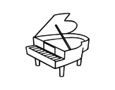 Grand piano opened coloring page