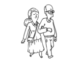 Dibujo de Grandparents couple