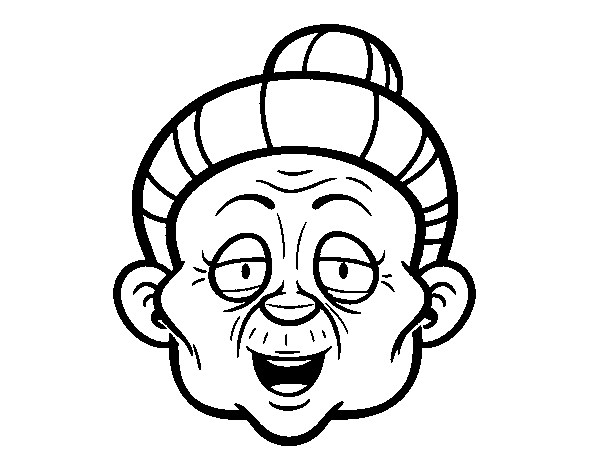 Granny face coloring page