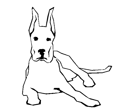 Great dane lying down coloring page