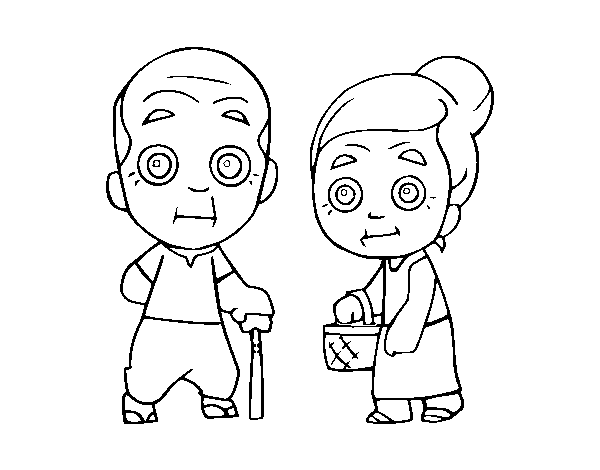 Great-grandparents coloring page