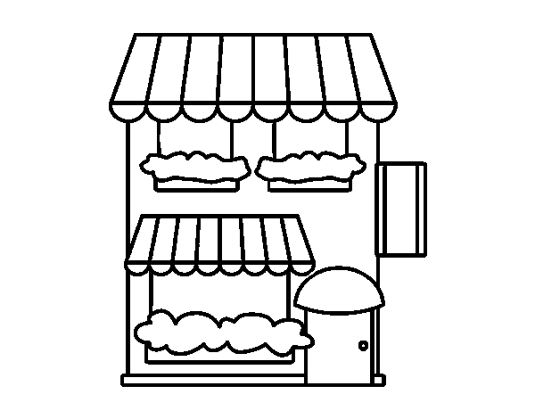 Grocery store coloring page