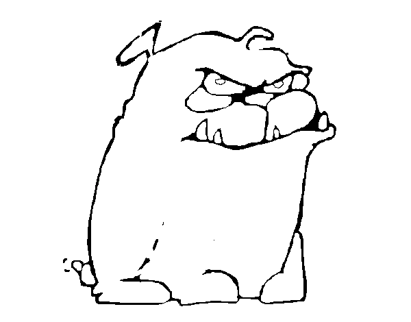 Grumpy dog coloring page
