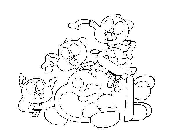 Gumball and friends coloring page