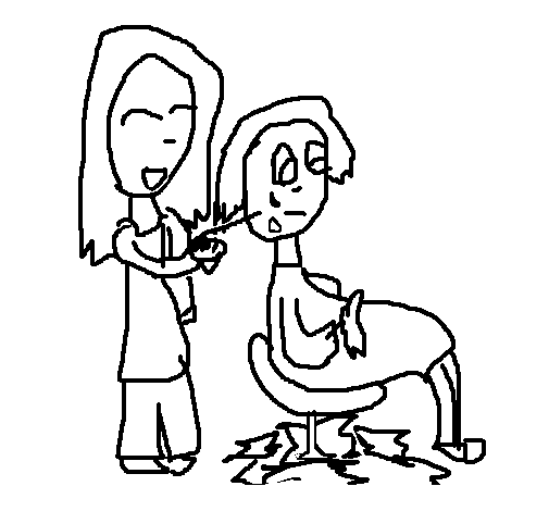 Hairdressing coloring page