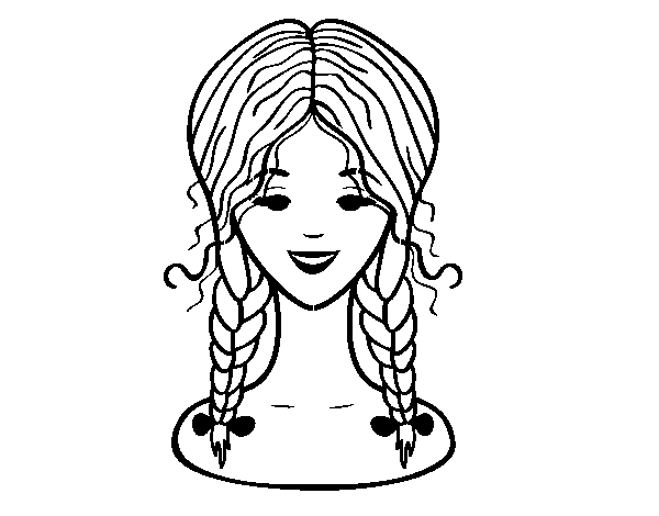 hairstyle: two braids  coloring page