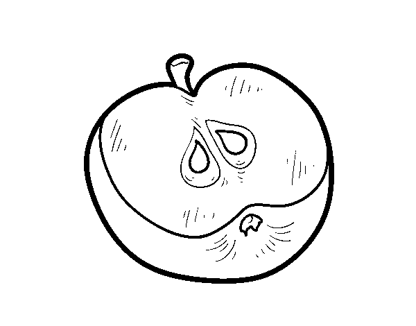 Half an apple coloring page
