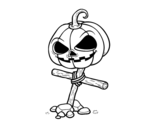 Dibujo de Halloween pumpkin on cross