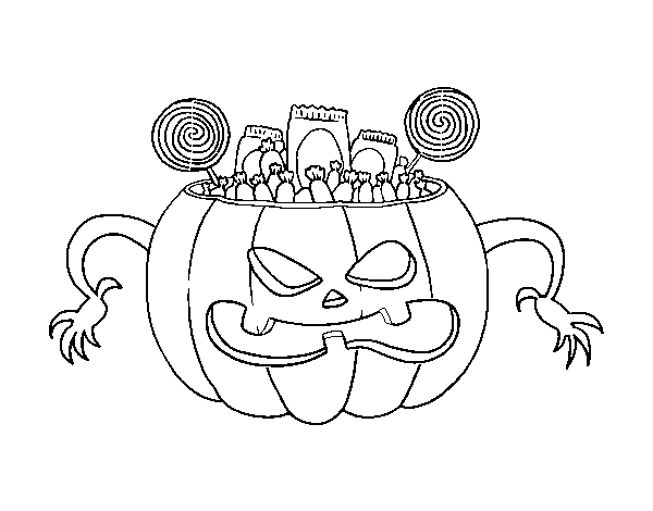 Halloween sweets coloring page