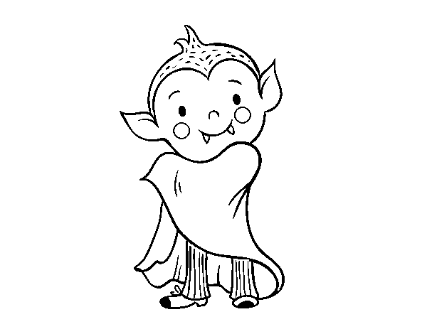 Halloween vampire coloring page