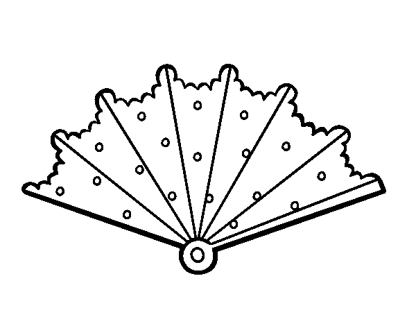 Hand fan with tops coloring page