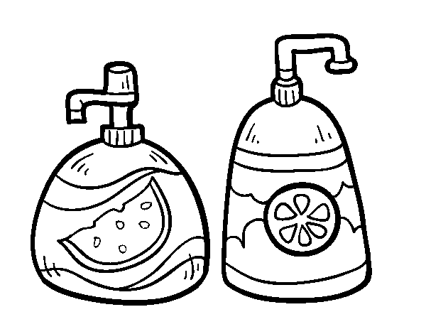 Hand soaps coloring page