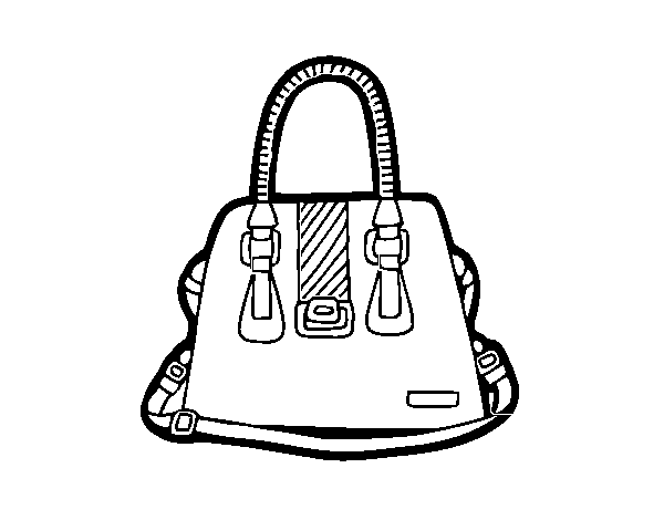 Handbag with handles coloring page
