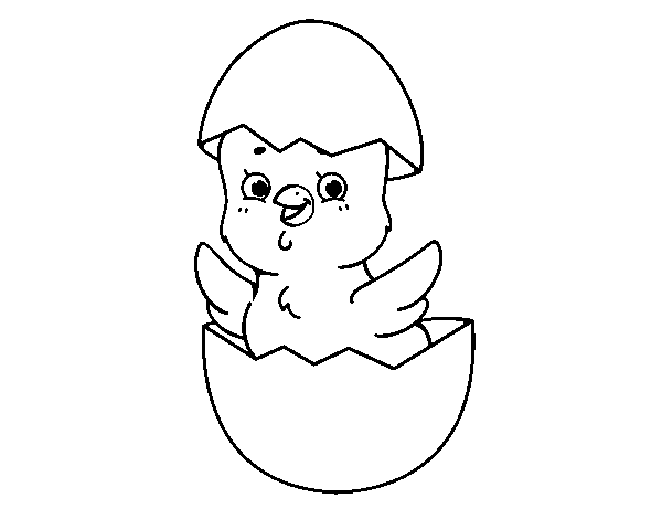 Happy Easter chick coloring page