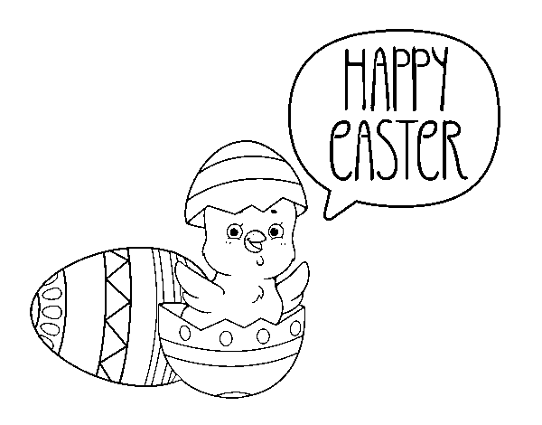 Happy Easter day coloring page