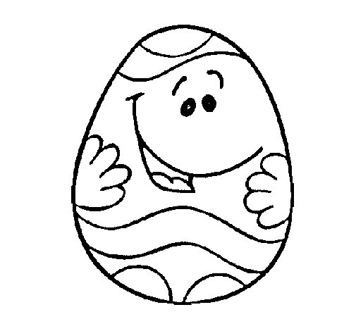 Happy Easter egg coloring page