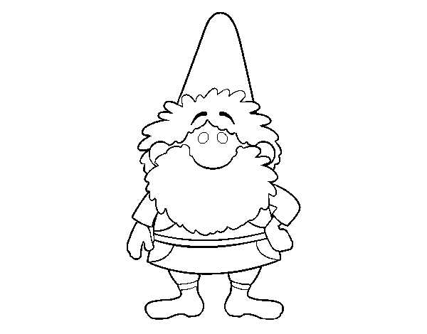Happy gnome coloring page